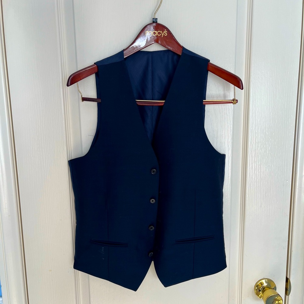 Alfani Navy Blur Vest and Pants Set